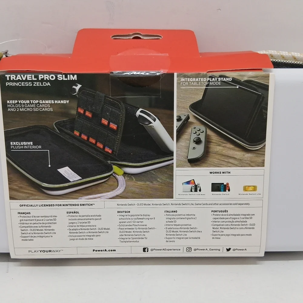 Nintendo Switch Travel Case - White and‎ Gold